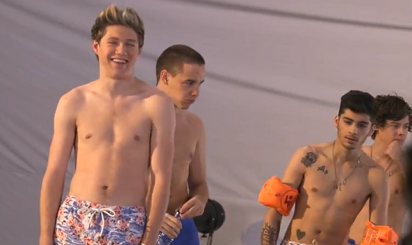 one direction topless video shoot