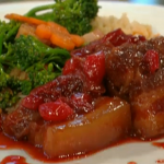 Cherry pork with spicy bacon by Ching-He Huang on Christmas Kitchen with James Martin