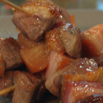 Spanish style glazed duck and pancetta pinchos by Ben Tish Christmas Kitchen with James Martin 