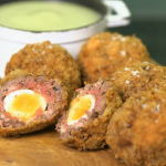 Venison Scotch eggs and apple sauce by Tom Kerridge on Christmas Kitchen with James Martin 