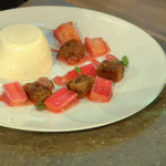 Dripping Cake with Panna Cotta and Rhubarb by James Martin on Saturday Kitchen
