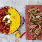 Grilled Steak, Ratatouille and Saffron Rice by Jamie Oliver on 15 Minutes Meals