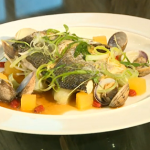 Sea Bass and seasonal clams with sizzling oil by Ching-He Huang