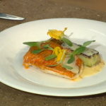 Red Mullet with toasted cucumber for Paul Young on Spring Kitchen with Tom Kerridge