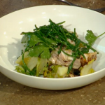 Grilled sardines with lettuce and samphire on Spring Kitchen with Tom Kerridge 