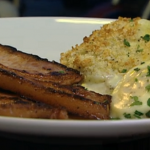 Bikers Anglesey eggs with bacon chops recipe on Food Tour of Britain
