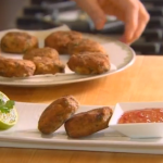 Hairy Bikers Thai style crab cakes with quick chilli jam recipe on Best of British Foods