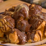 Bikers Profiteroles with two chocolate sauces recipe on Best of British foods