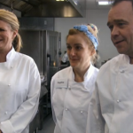 Aqua Shard head chef Anthony Garlando plays host to Celebrity Masterchef 2014 with Jodie Kidd, Susannah Constantine and  Todd Carty in the Kitchen
