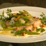 John Williams Wild sea trout with baby leeks and champagne sauce on Saturday Kitchen