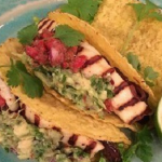Dean Edwards Griddled Halloumi Tacos salad recipe on Lorraine