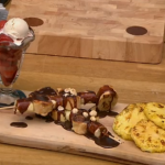 Gino D’Acampo barbecue  banana bread and butter pudding dessert recipe on let’s Do Lunch with Mel and Peter Andre