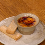 Gino D’Acampo Vanilla Creme Brulee with Summer Berries and shortbread biscuits recipe on Let’s Do Lunch
