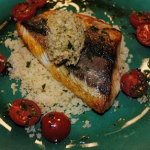 Gino pan fried grey mullet with cherry tomatoes and cous cous recipe on Let’s Do Lunch