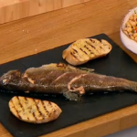 Gino trout with chickpea salad recipe on Let’s Do Lunch
