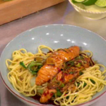 James Tanner Asian salmon bowl with chilli and sesame noodles recipe on Lorraine