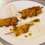 Glynn Purnell pineapple kebabs with chantilly cream recipe on Cook’s Questions with Sue Perkins