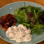 Gino Sticky BBQ chicken with quick new potato salad recipe on Let’s Do Lunch