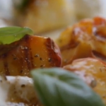 Lorraine Pascale Grilled peach with basil salad and Dijon dressing on How To Be A Better Cook