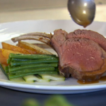 Michel Roux Jr rack of lamb with tarragon jus recipe test the young cooks on Chefs Protege 