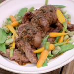 Brian Turner lamb and kidneys with vegetables recipe on A Taste of Britain
