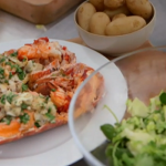 Brian Turner lobster with garlic butter dish on A Taste Of Britain