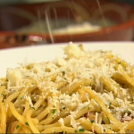 Rick Stein Sardinian spaghetti alla carbonara with pecorino recipe on Saturday Kitchen