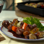 Rachel Khoo coq au vin barbecue sticks with red wine dipping sauce recipe on The Little Paris Kitchen