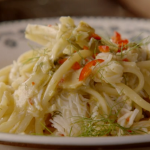 Jamie Oliver crab linguine pasta with chillies recipe on Jamie’s Comfort Food