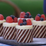 Mary Berry  double chocolate entremets recipe on The Great British Bake Off 2014 Masterclass