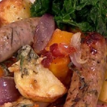 James Tanner sausage and butternut squash tray bake recipe on Lorraine