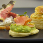 Monica Galetti recipe for blini, crostini and vol-au-vent canapes proved a tough skills test for the eighth group of chefs on MasterChef The Professionals 2014