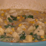 Phil Vickery potato cauliflower sweet corn chowder recipe on This Morning