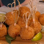 Phil Vickery Easy salmon fish with mango chilli dip cake Christmas Canapés recipe on This Morning