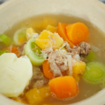 Michael Sheen Welsh lamb cawl soup recipe on Jamie and Jimmy’s Friday Night Feast