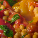 Nigel Slater peppers with chickpeas and harissa recipe on  Nigel Slater’s Dish of the Day