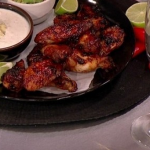 Nadia Sawalha buffalo chicken wings with blue cheese dip finger food recipes on Lorraine