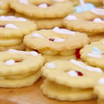 Shortbread recipe on The Great Comic Relief Bake Off 2015 proved a challenge for David Mitchell, Michael Sheen, Radio 1 DJ Jameela Jamil and Sarah Brown