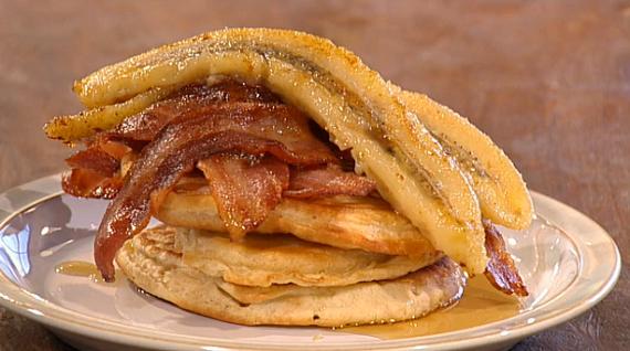 Phil Vickery pancakes with crispy bacon and banana recipe ...