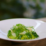 Raymond Blanc spring pea risotto recipe on Kew on a Plate