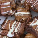 Tray bake recipes proved challenging for Victoria Wood, Alexa Chung, Chris Moyles and Kayvan Novak on The Great Comic Relief Bake Off