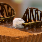 Nadiya peanut salted caramel and chocolate tart recipe on The Great British Bake Off