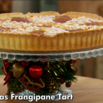 Tamal spiced pear frangipane tart recipe and Paul’s Christmas frangipane tart recipe impressed on The Great British Bake Off