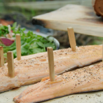 Bikers planked salmon with rye bread recipe 