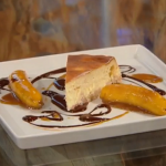 James Martin American cheesecake with vanilla and bourbon recipe on Saturday Kitchen