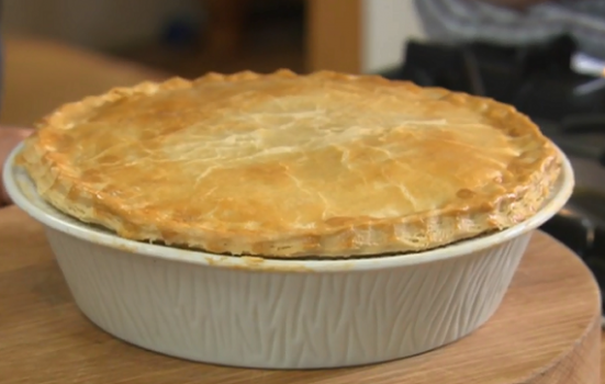 The Hairy Bikers chicken with ham and leek pie recipe on Saturday