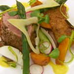 Joe’s pork fillet, Joey’s sea trout and Gavin’s rack of lamb impressed on MasterChef: The Professionals