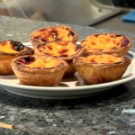 Portuguese custard tarts (pastéis de nata) on Len and Ainsley’s Big Food Adventure