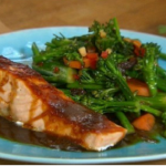 Ching He Huang steamed salmon teriyaki with wok-fried vegetables recipe on Lorraine