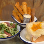 Russell Norman ribbon steak with chicory and anchovy dressing recipe on Saturday Kitchen
